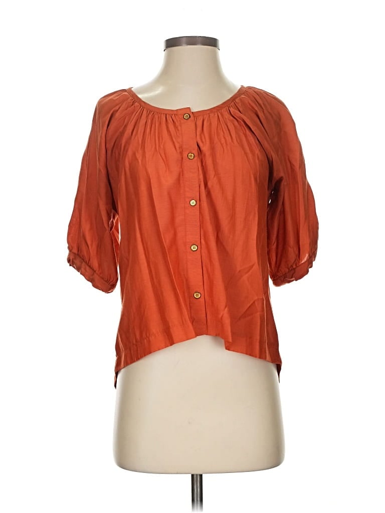 Pre-owned Mine Short Sleeve Blouse In Orange