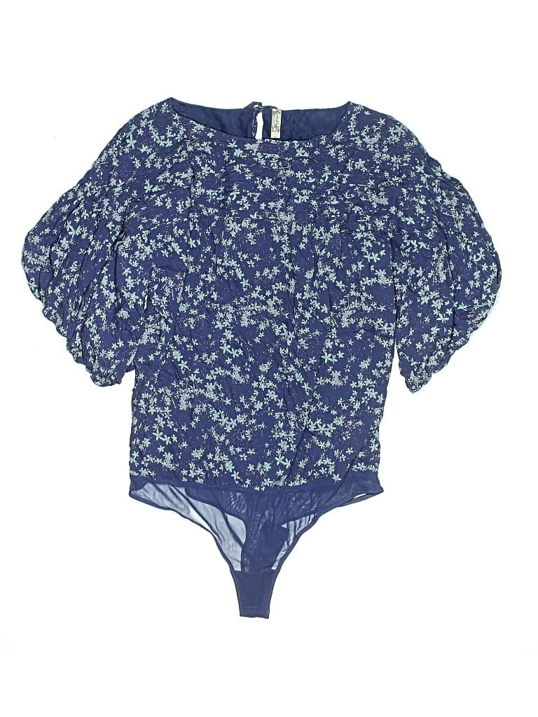 Pre-owned Intimately By Free People 3/4 Sleeve Blouse In Blue