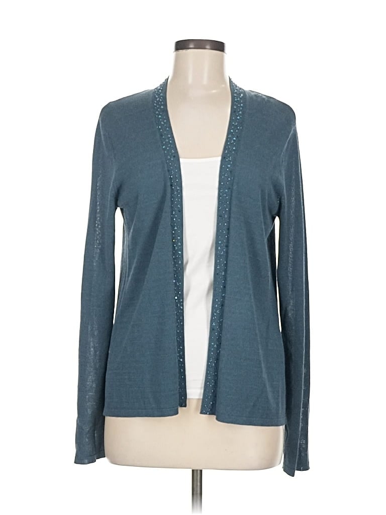 Pre-owned Eileen Fisher Cardigan Sweater In Blue