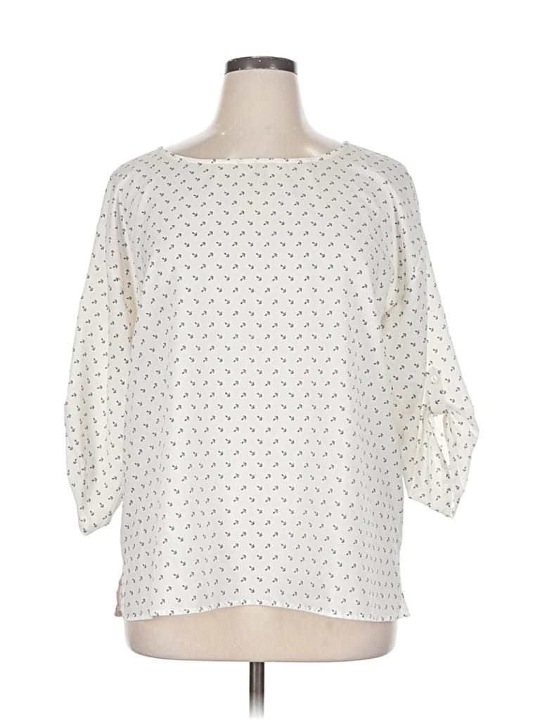 Pre-owned Old Navy 3/4 Sleeve Blouse In White