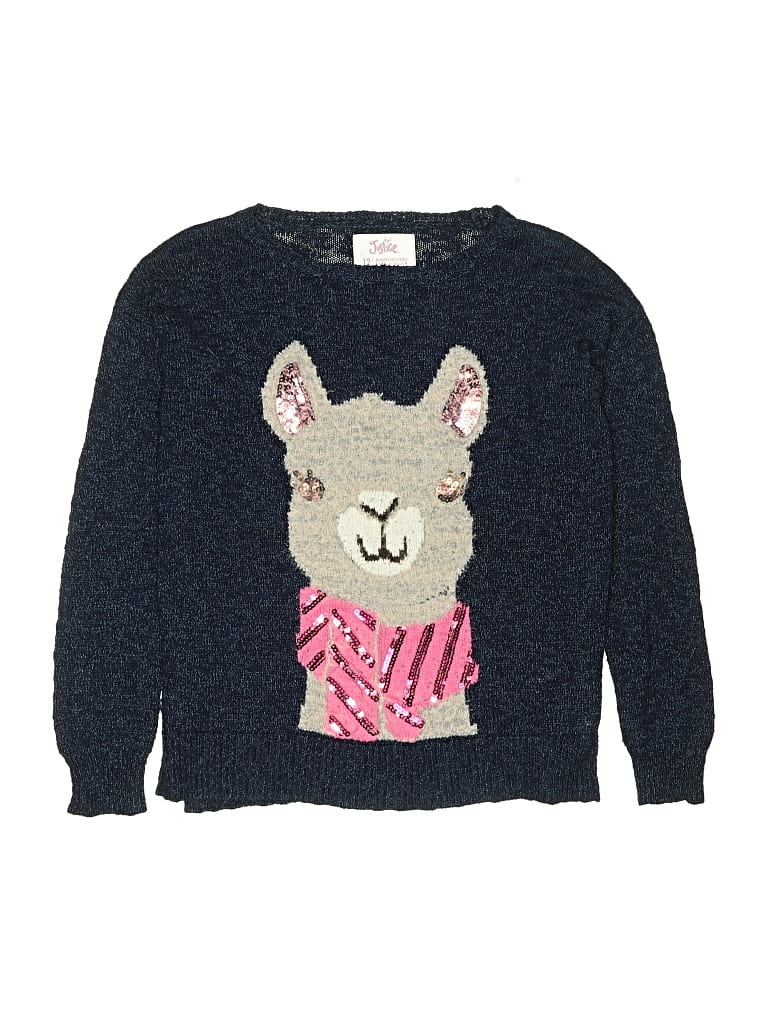 Pre-owned Justice Kids' Pullover Sweater In Blue