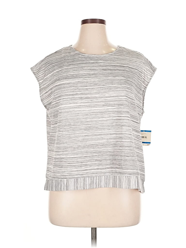 Pre-owned Anne Klein Sleeveless Top Gray Boatneck Tops