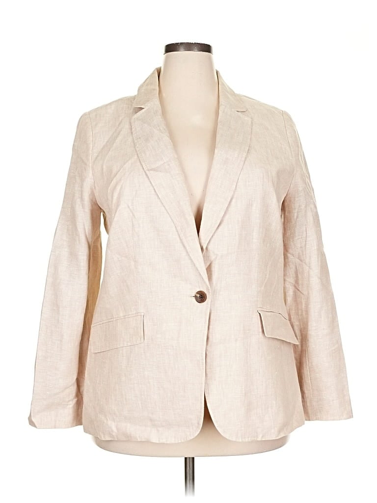 Pre-owned Talbots Blazer Jacket In White