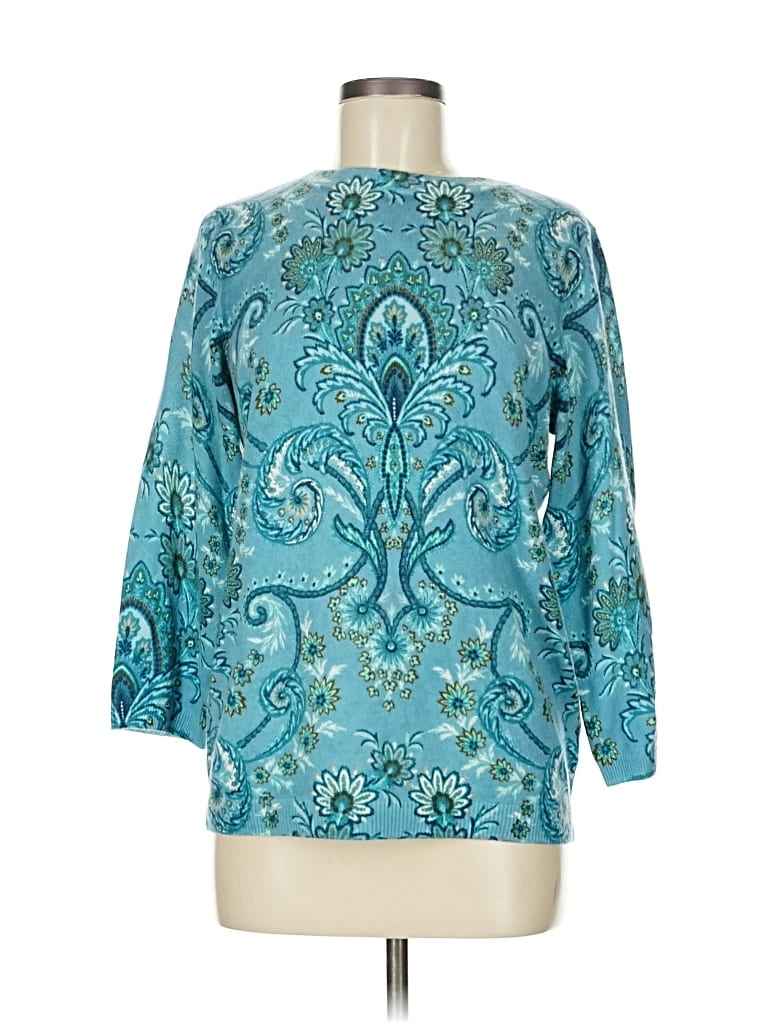 Pre-owned Talbots Cashmere Pullover Sweater In Blue