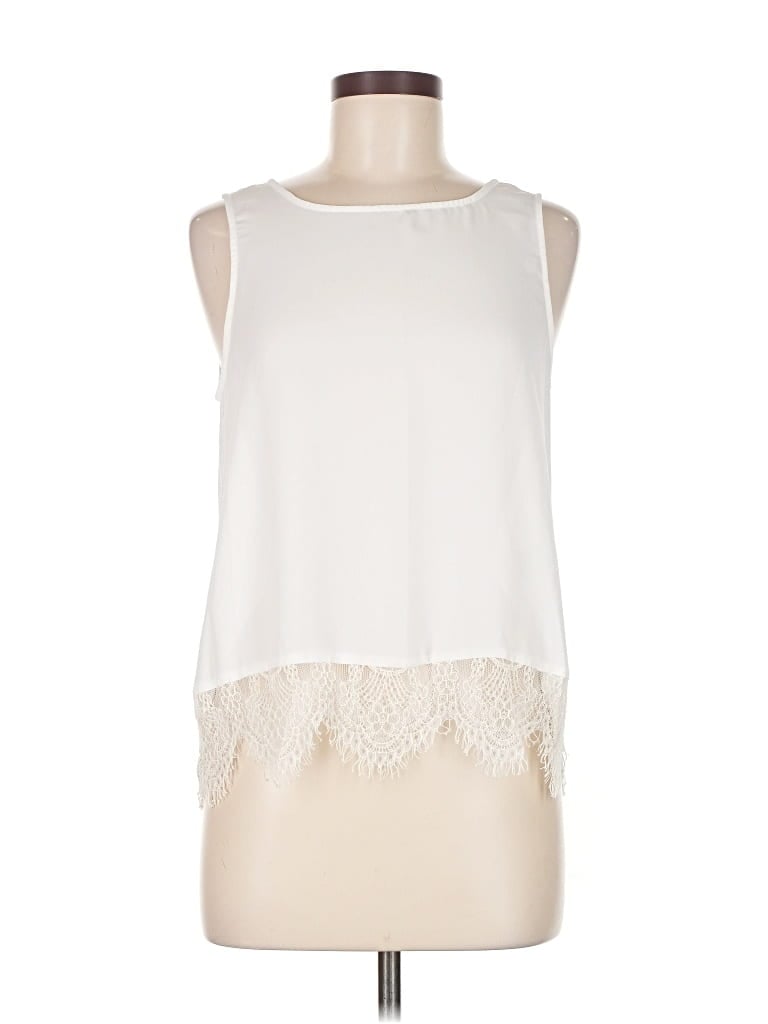 Pre-owned Cupcakes And Cashmere Sleeveless Blouse In White