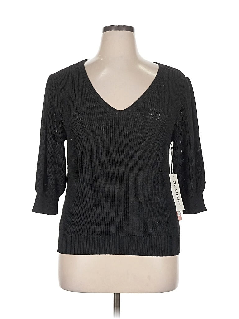 Pre-owned 78 & Sunny Pullover Sweater In Black