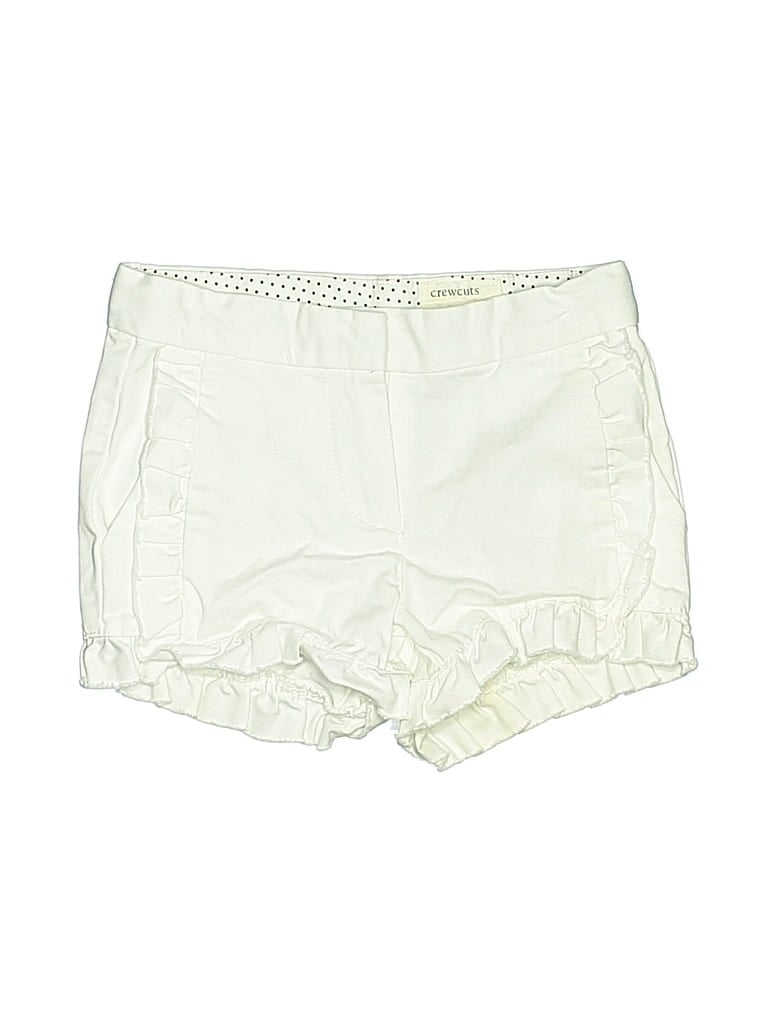 Pre-owned Crewcuts Kids' Khaki Shorts In White