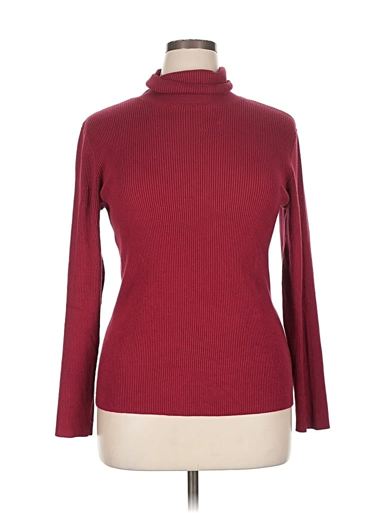 Pre-owned Coldwater Creek Turtleneck Sweater In Burgundy
