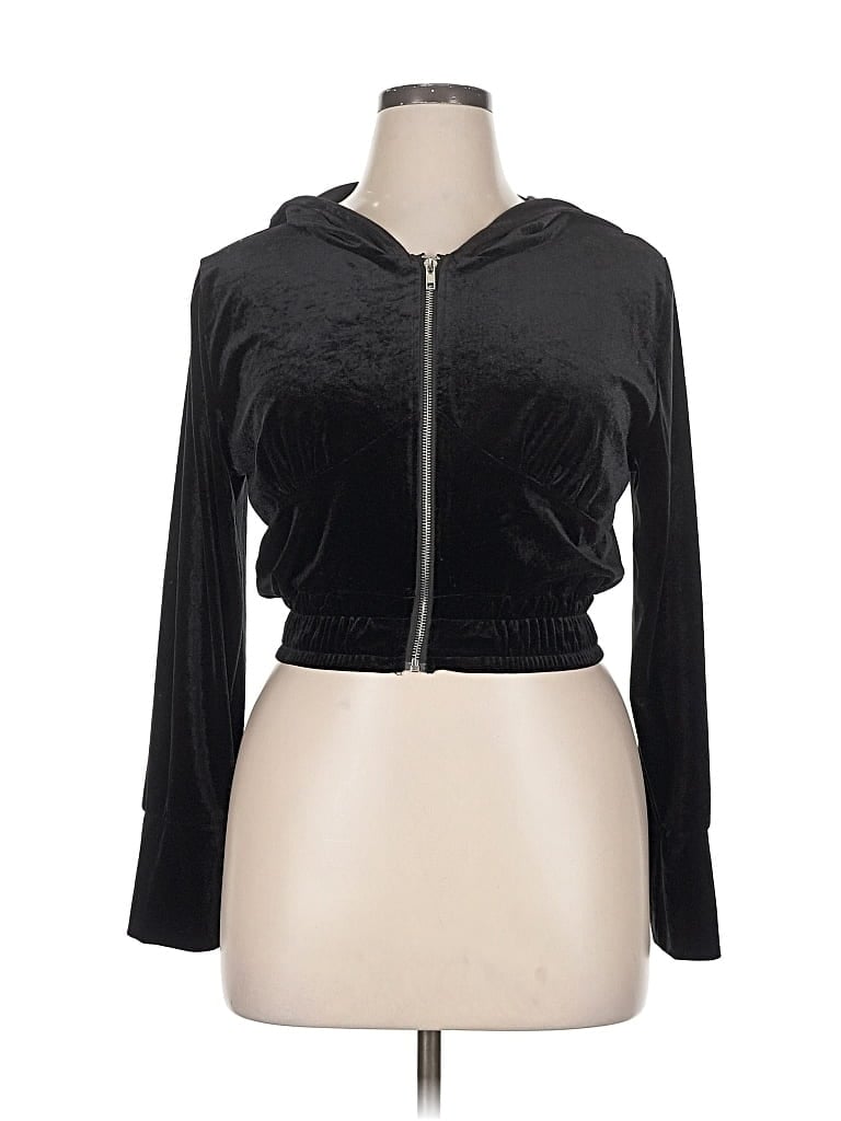 Pre-owned Unbranded Zip Up Hoodie In Black