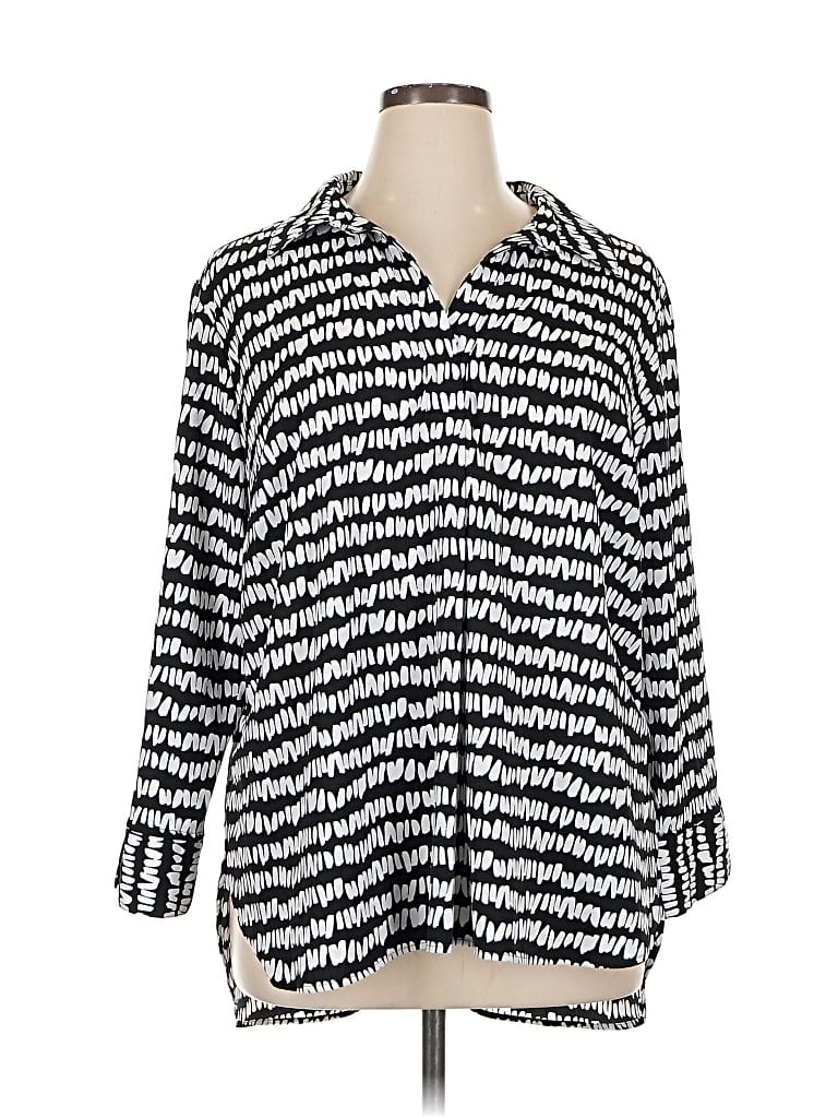 Pre-owned Investments 3/4 Sleeve Blouse In Black