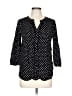 Talbots Polka Dots Black 3/4 Sleeve Blouse Size L - photo 1