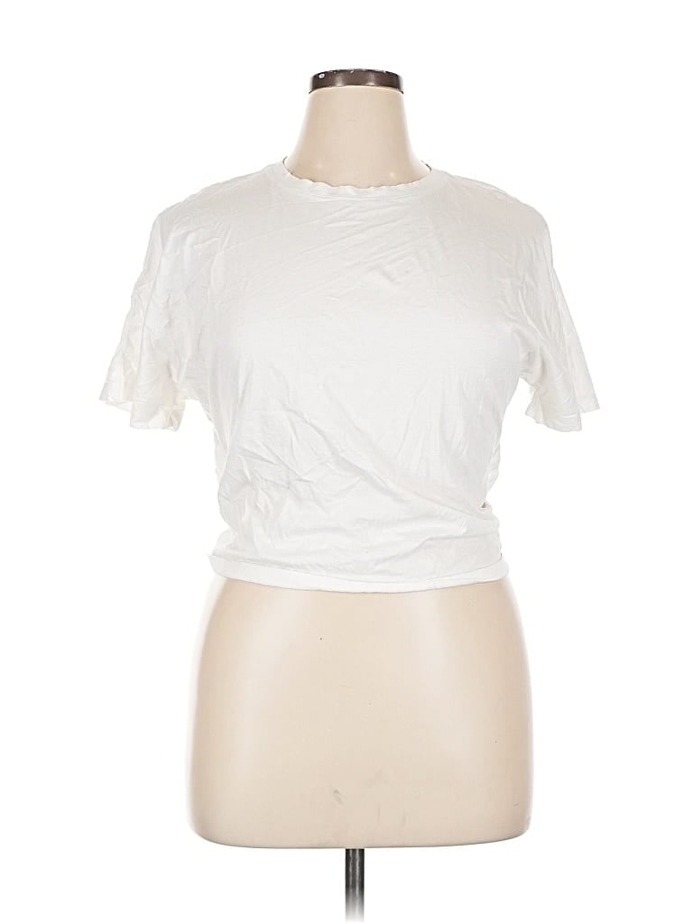 Pre-owned A New Day Short Sleeve Top White Crew Neck Tops