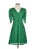 Lea & Viola 100% Polyester Stars Green Casual Dress Size S - photo 1