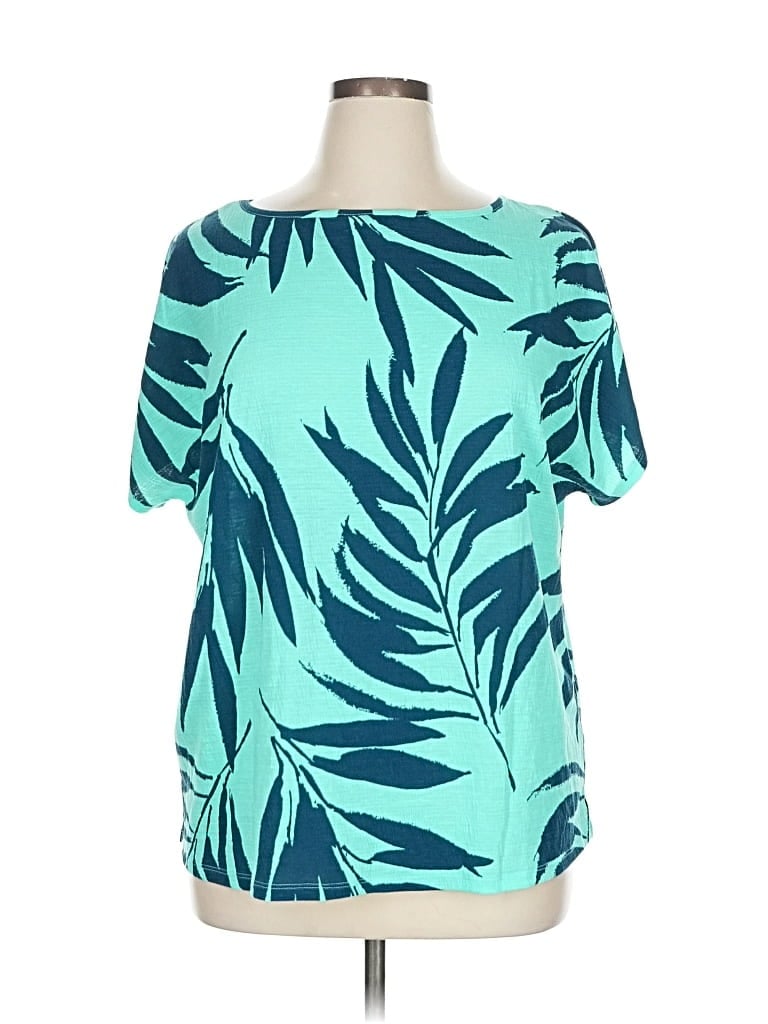 Pre-owned D&co. Short Sleeve Blouse In Blue