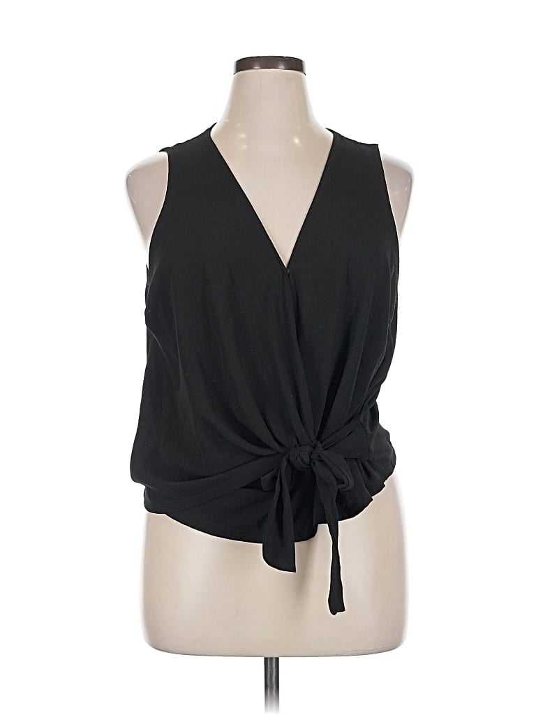 Pre-owned All In Favor Sleeveless Blouse In Black