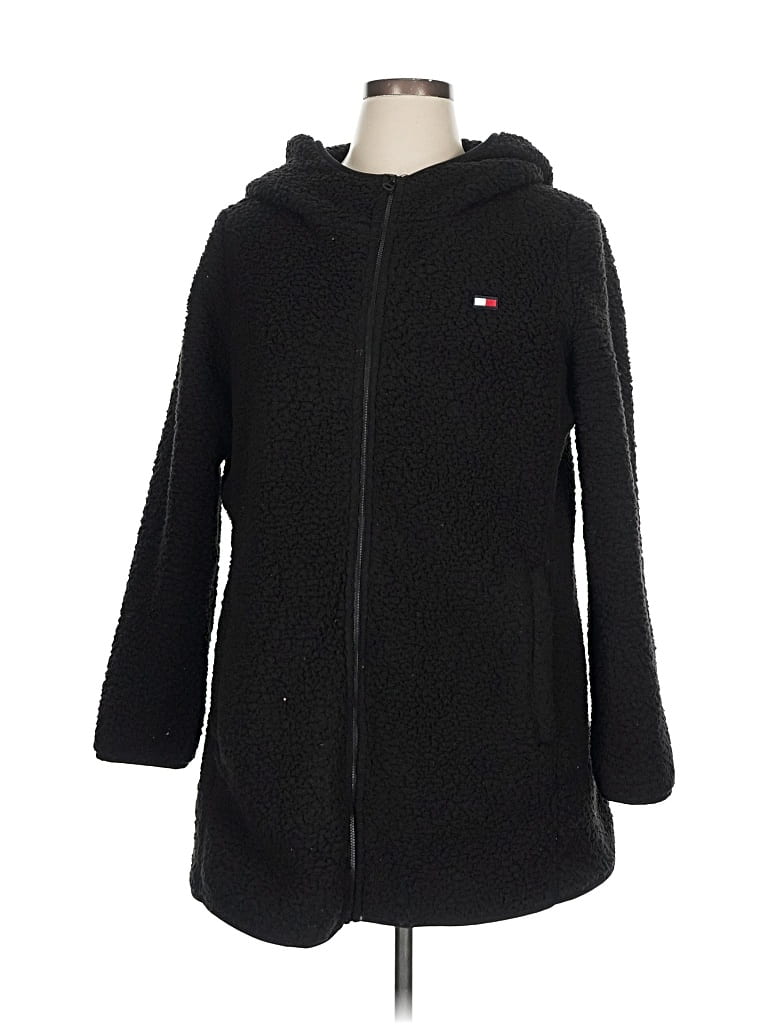 Pre-owned Tommy Hilfiger Zip Up Hoodie In Black