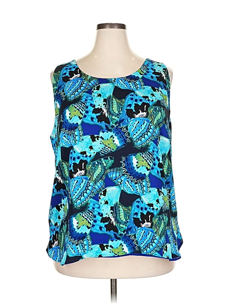 Pre-owned Chico's Sleeveless Blouse In Blue
