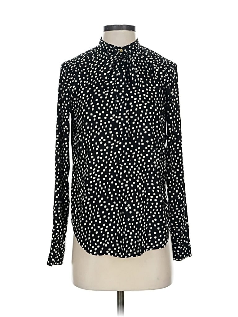 Pre-owned Ann Taylor Long Sleeve Blouse In Black