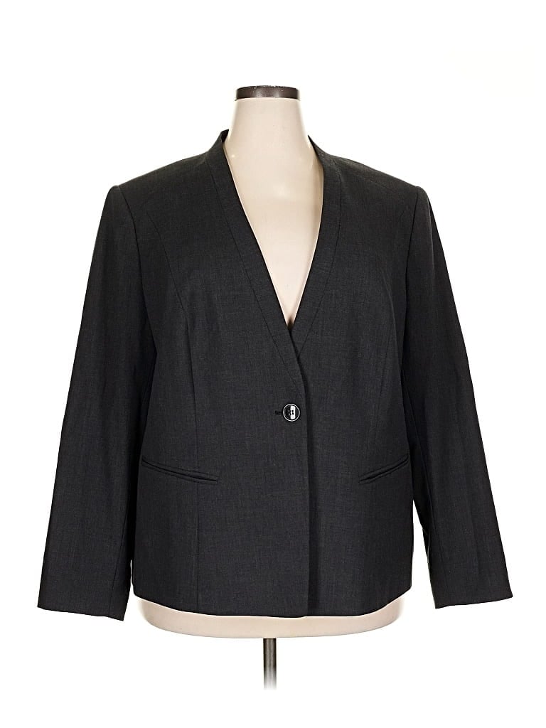 Pre-owned Lafayette 148 Wool Blazer Jacket In Gray