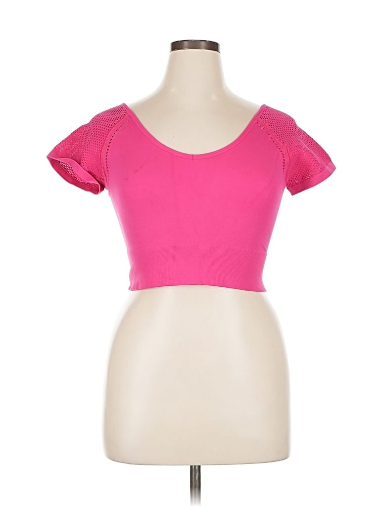 Pre-owned Offline By Aerie Short Sleeve Top Pink Sweetheart Neckline Tops