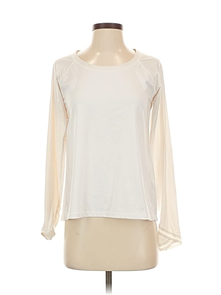 Pre-owned Calia By Carrie Underwood Long Sleeve Blouse In White