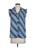 DKNY 100% Polyester Blue Sleeveless Blouse Size XS - photo 1