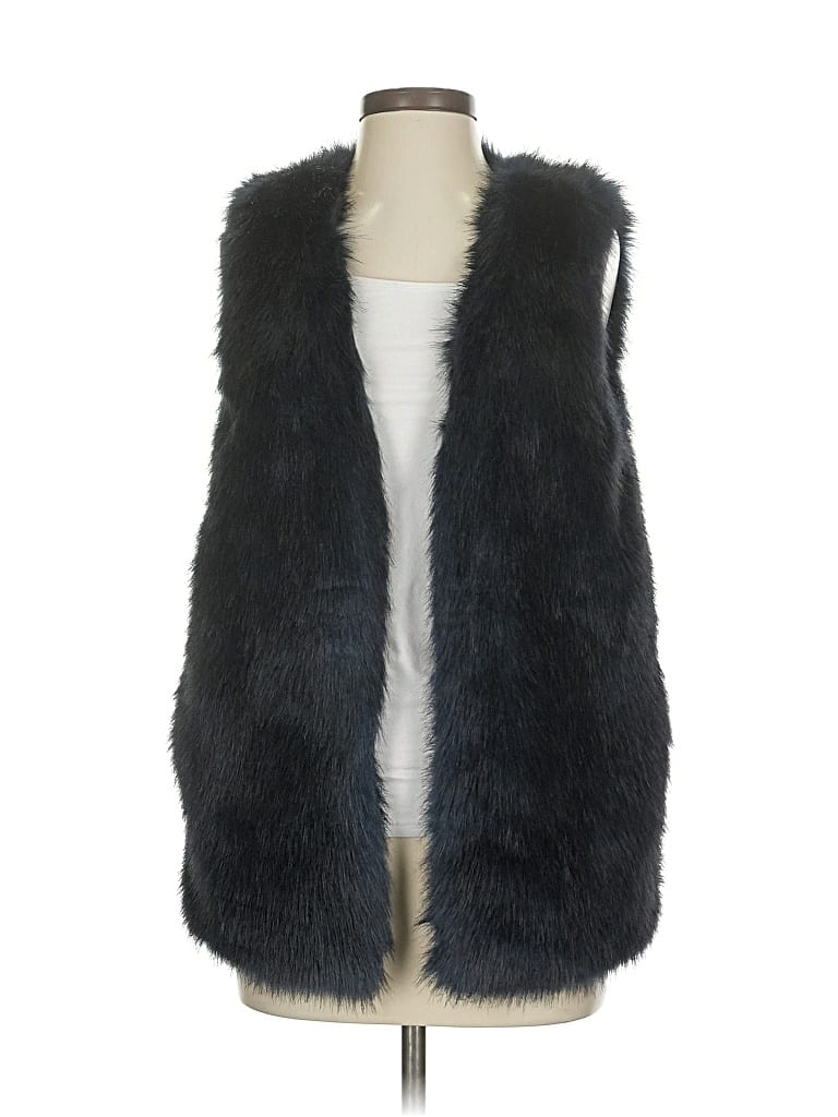 Pre-owned Forever 21 Faux Fur Vest In Black