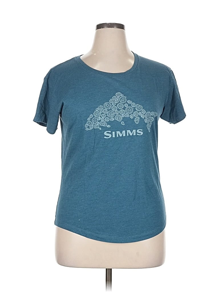 Pre-owned Simms Short Sleeve T-shirt In Blue