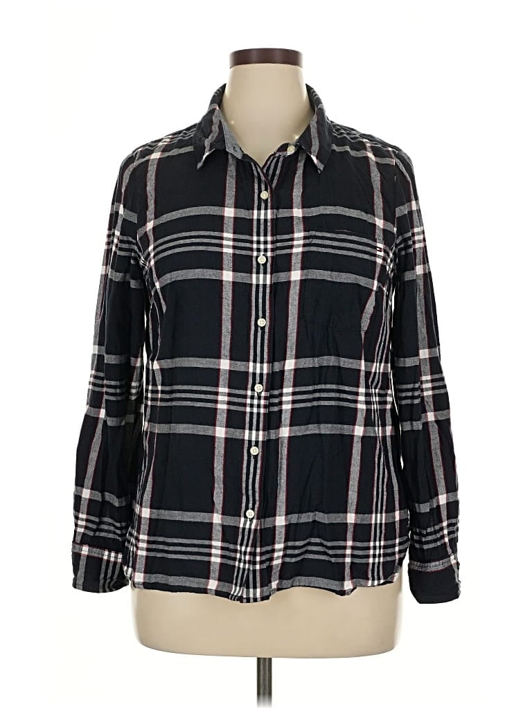 Pre-owned Tommy Hilfiger Long Sleeve Button Down Shirt In Blue