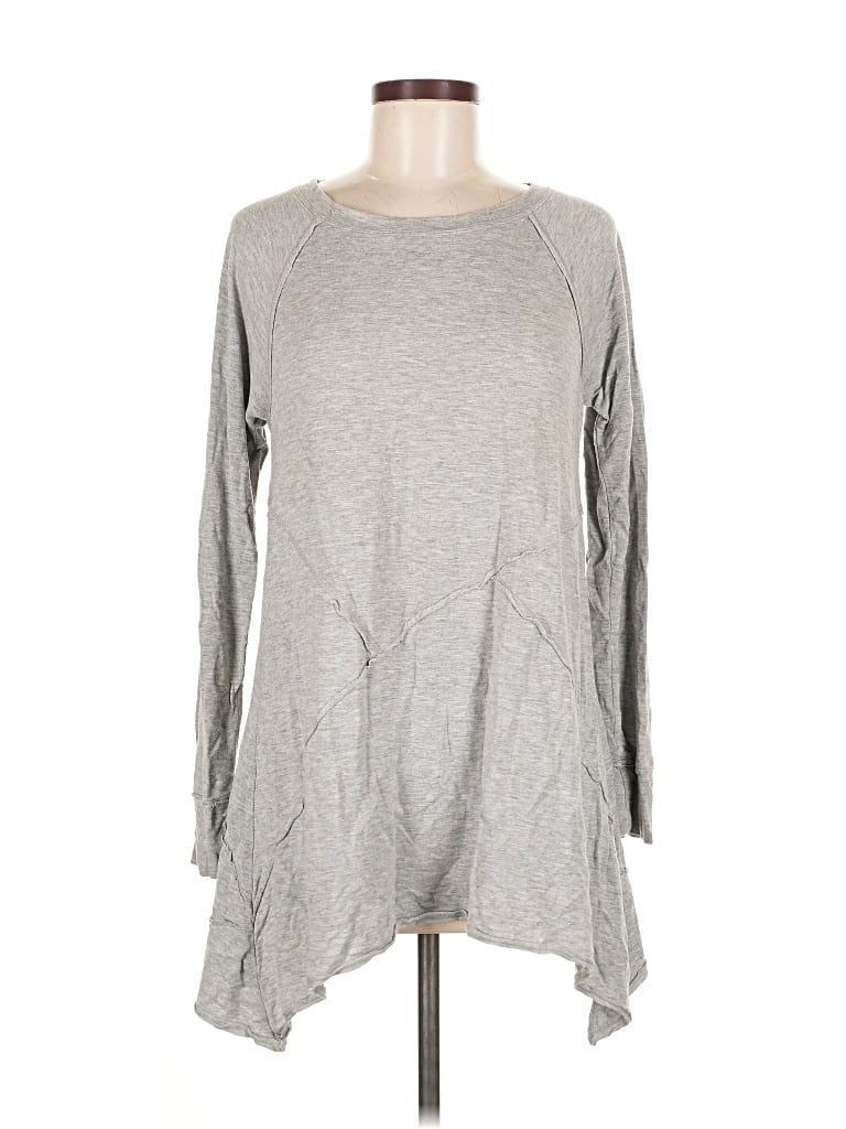 Pre-owned Calvin Klein Performance Long Sleeve Top Gray Crew Neck Tops