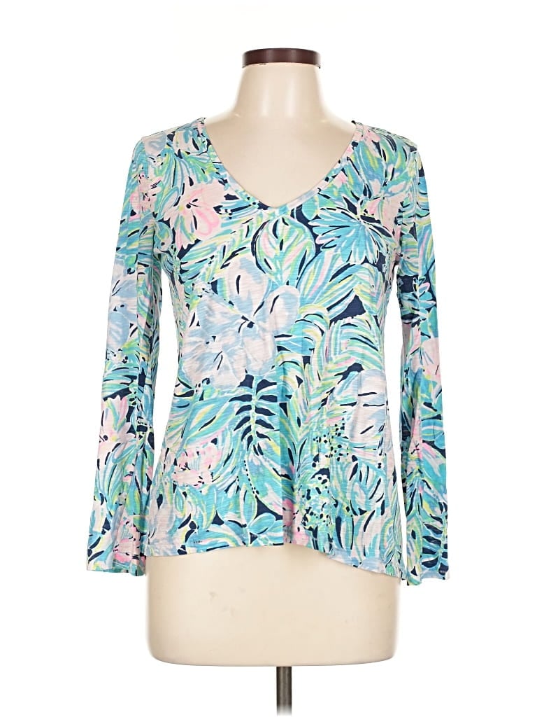 Pre-owned Lilly Pulitzer 3/4 Sleeve T-shirt In Blue