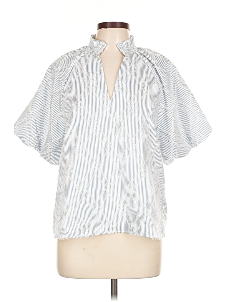 Pre-owned Assorted Brands Short Sleeve Blouse In Blue