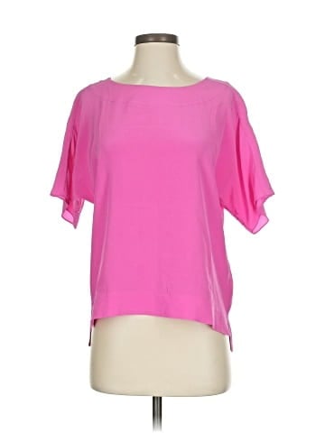 Tibi Short Sleeve Silk Top (view 1)