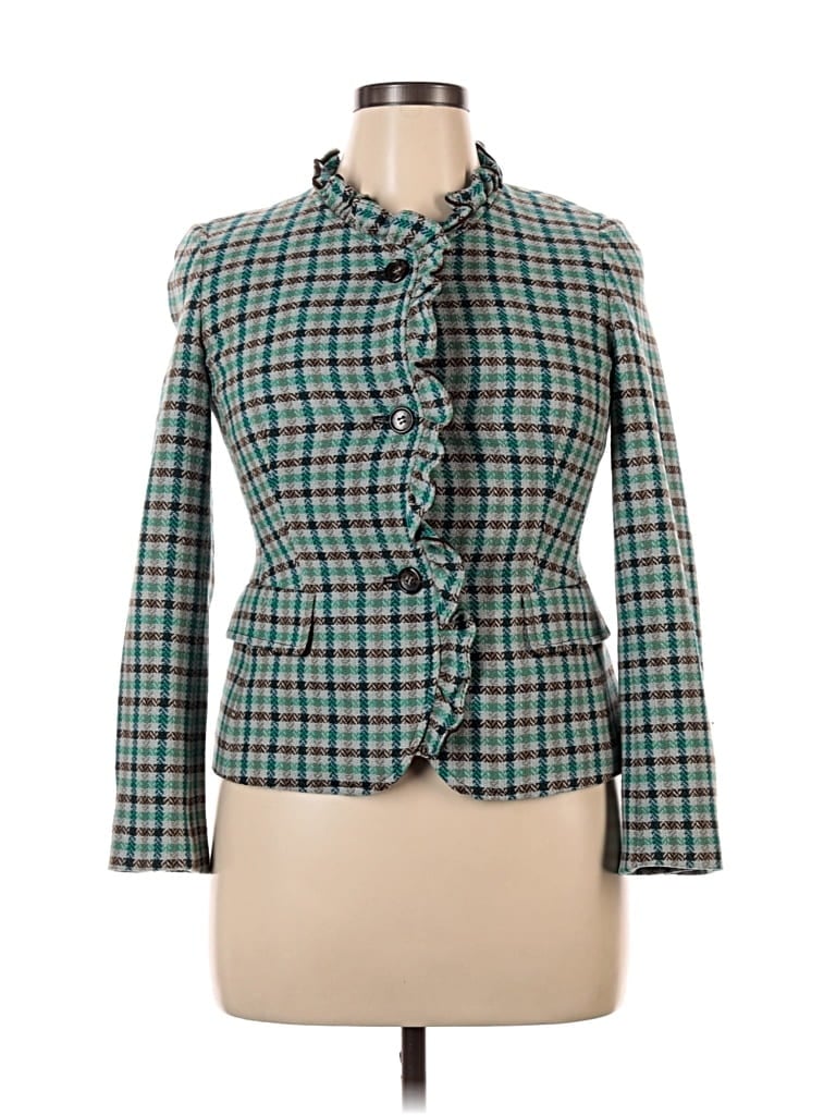 Pre-owned Talbots Wool Blazer Jacket In Green