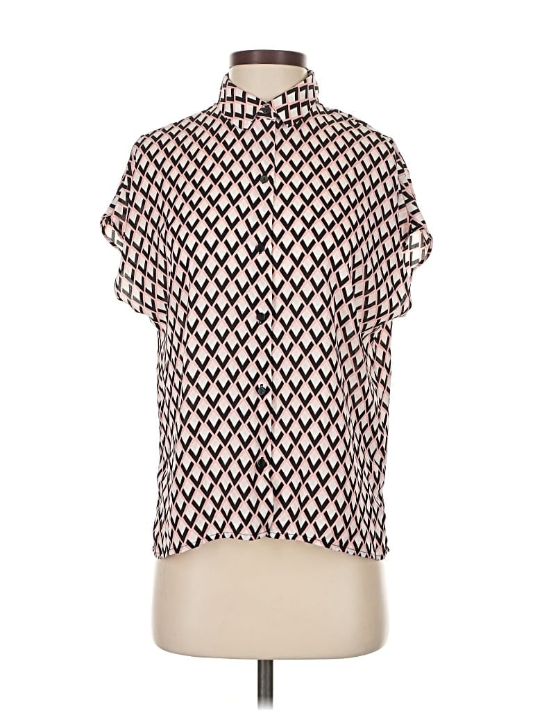 Pre-owned Cupcakes And Cashmere Short Sleeve Blouse In Brown