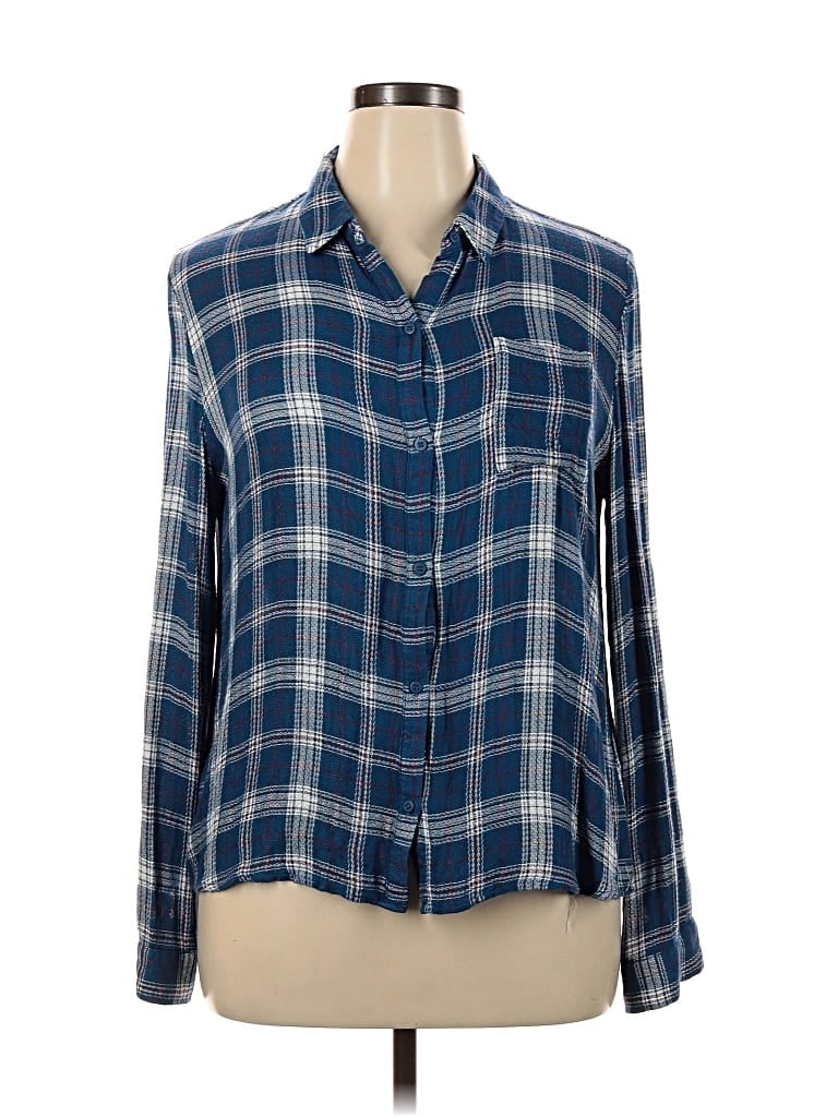 Pre-owned Collective Concepts Long Sleeve Button Down Shirt In Blue