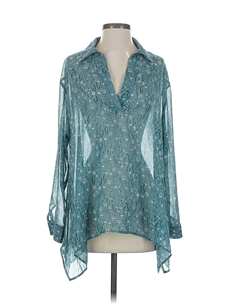 Pre-owned Cabi 3/4 Sleeve Blouse In Blue