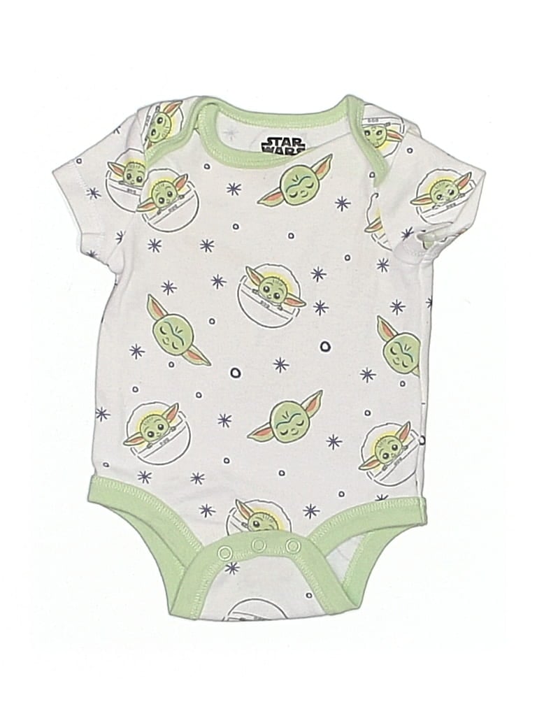 Pre-owned Star Wars Babies' Short Sleeve Onesie In White