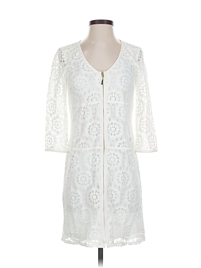 Pre-owned Laundry By Shelli Segal Casual Dress In White