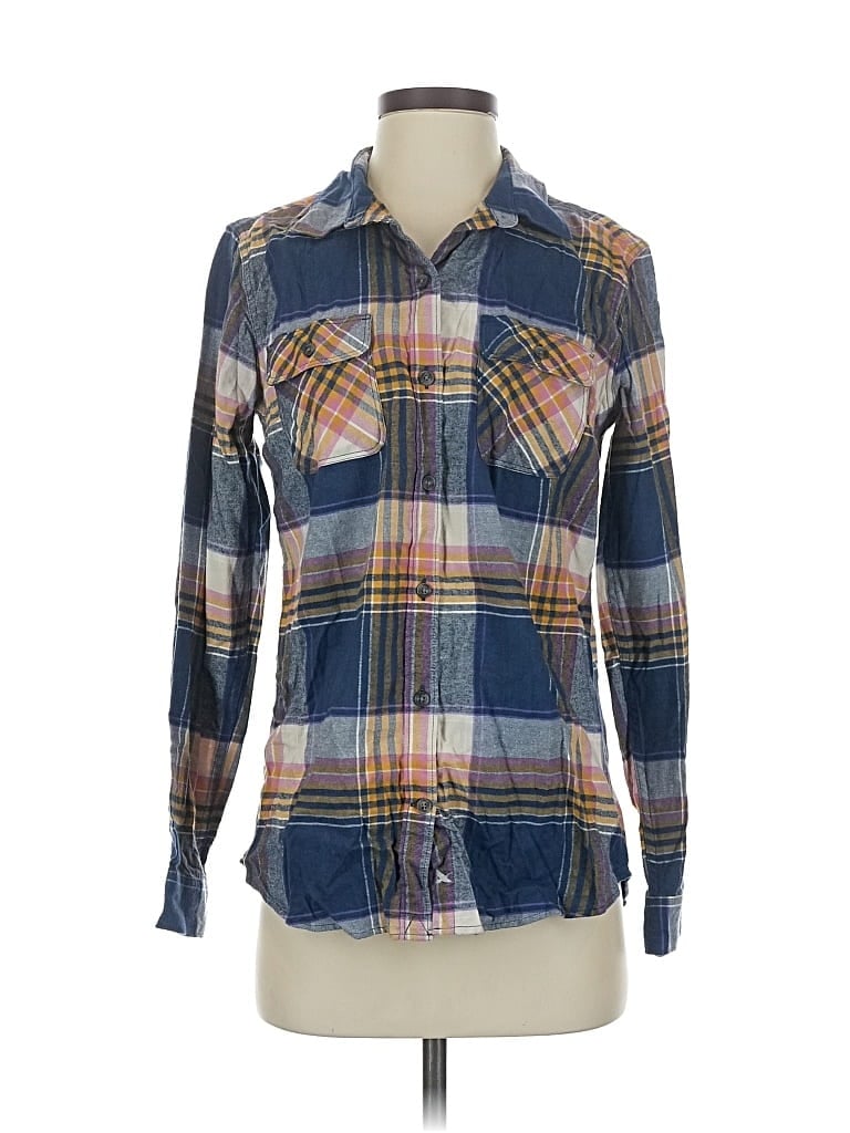 Pre-owned Eddie Bauer Long Sleeve Button Down Shirt In Blue