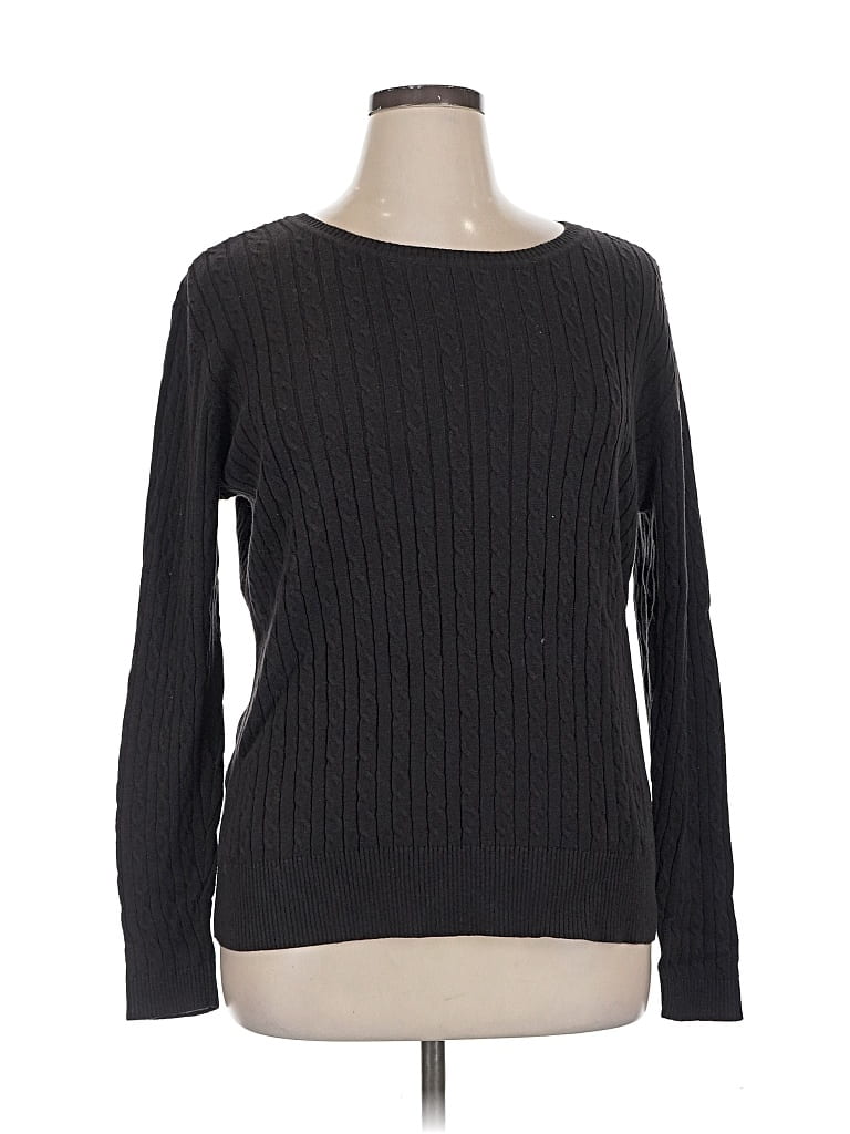 Pre-owned Laura Scott Pullover Sweater In Black