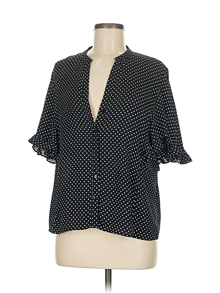 Pre-owned Ann Taylor Factory 3/4 Sleeve Blouse In Black