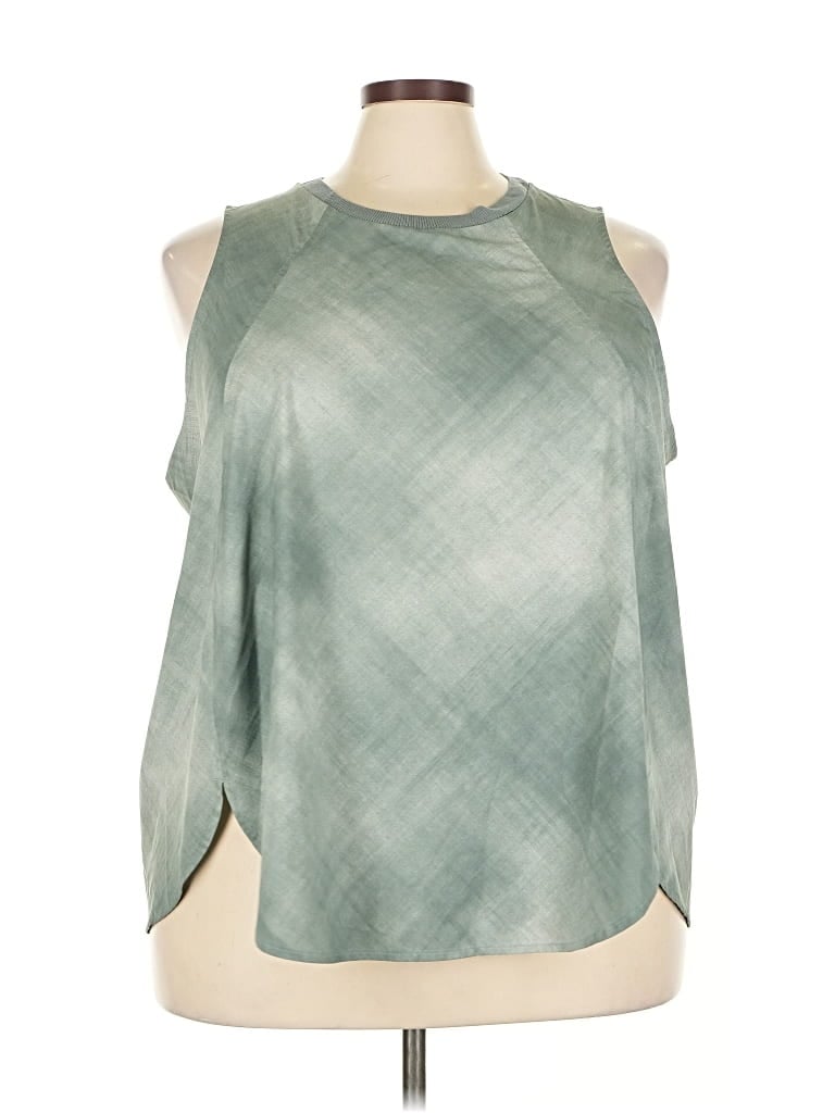 Pre-owned Athleta Sleeveless Blouse In Green