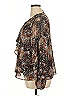 Zac & Rachel 100% Polyester Brown Black Long Sleeve Blouse Size XL - photo 5