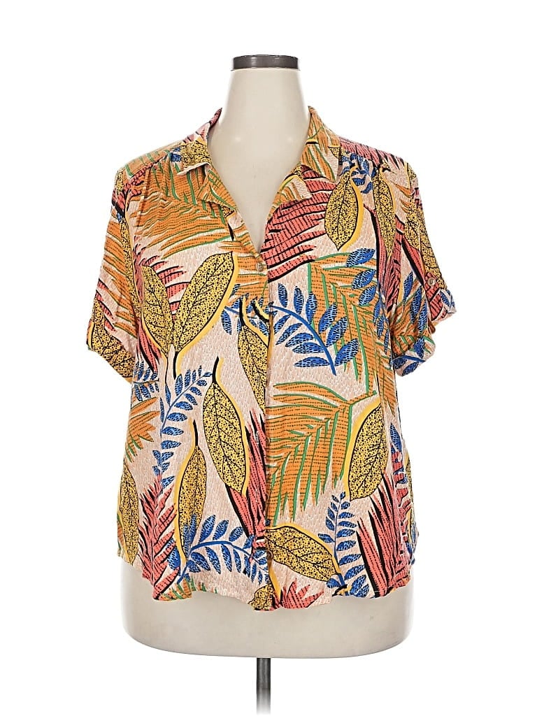 Pre-owned Jane And Delancey Short Sleeve Blouse In Gold