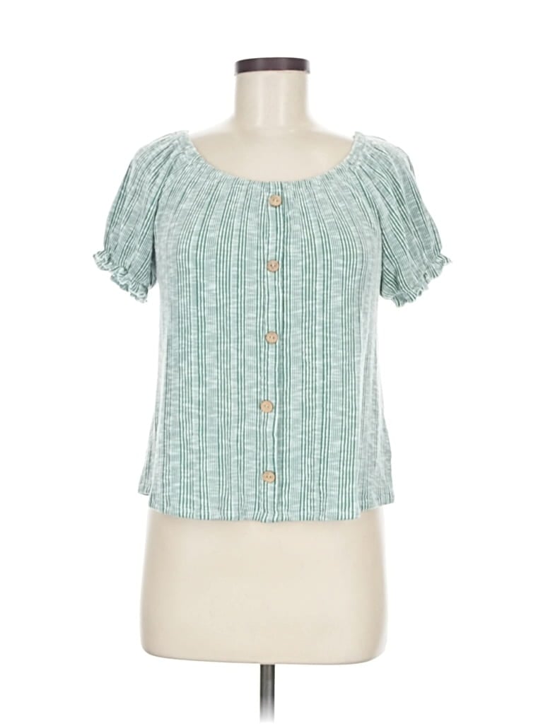 Pre-owned W5 Short Sleeve Henley Shirt In Blue