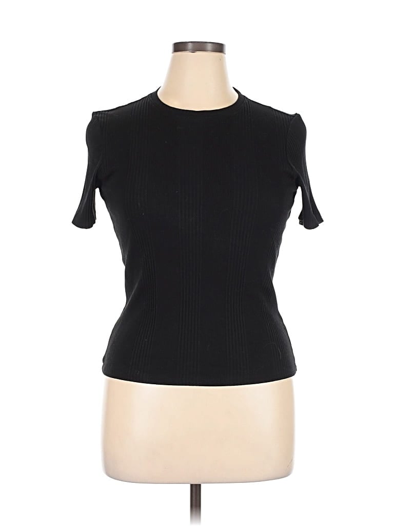 Pre-owned Victoria's Secret Pink Short Sleeve Turtleneck In Black