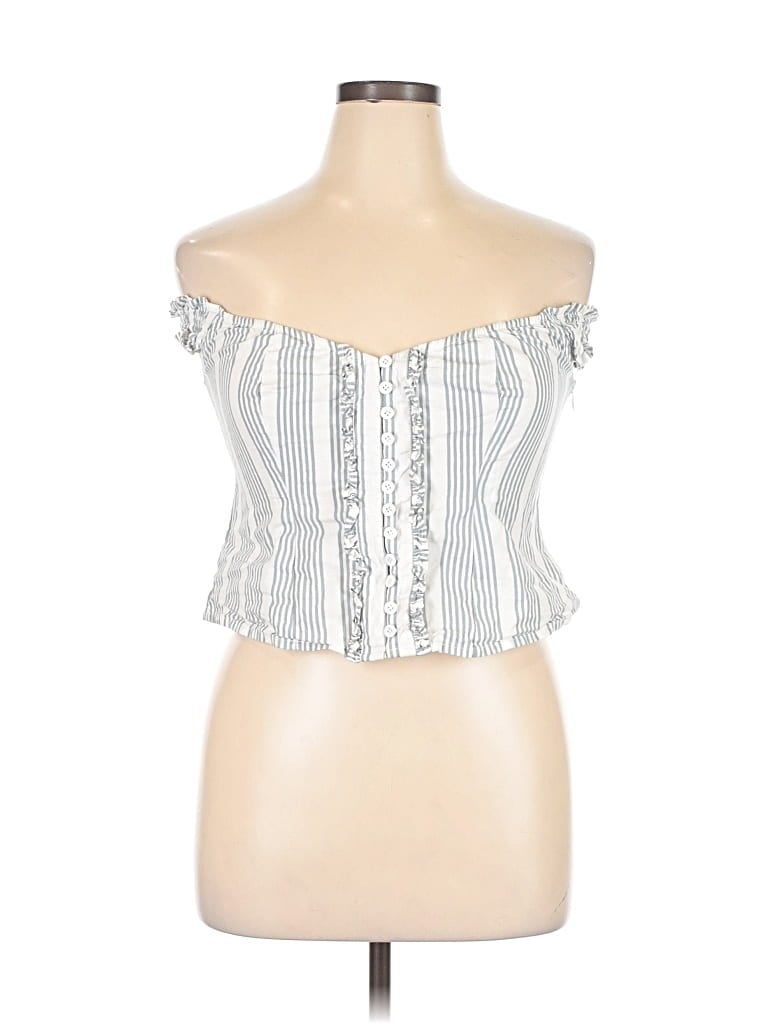 Pre-owned Motel Tube Top White Strapless Neckline Tops