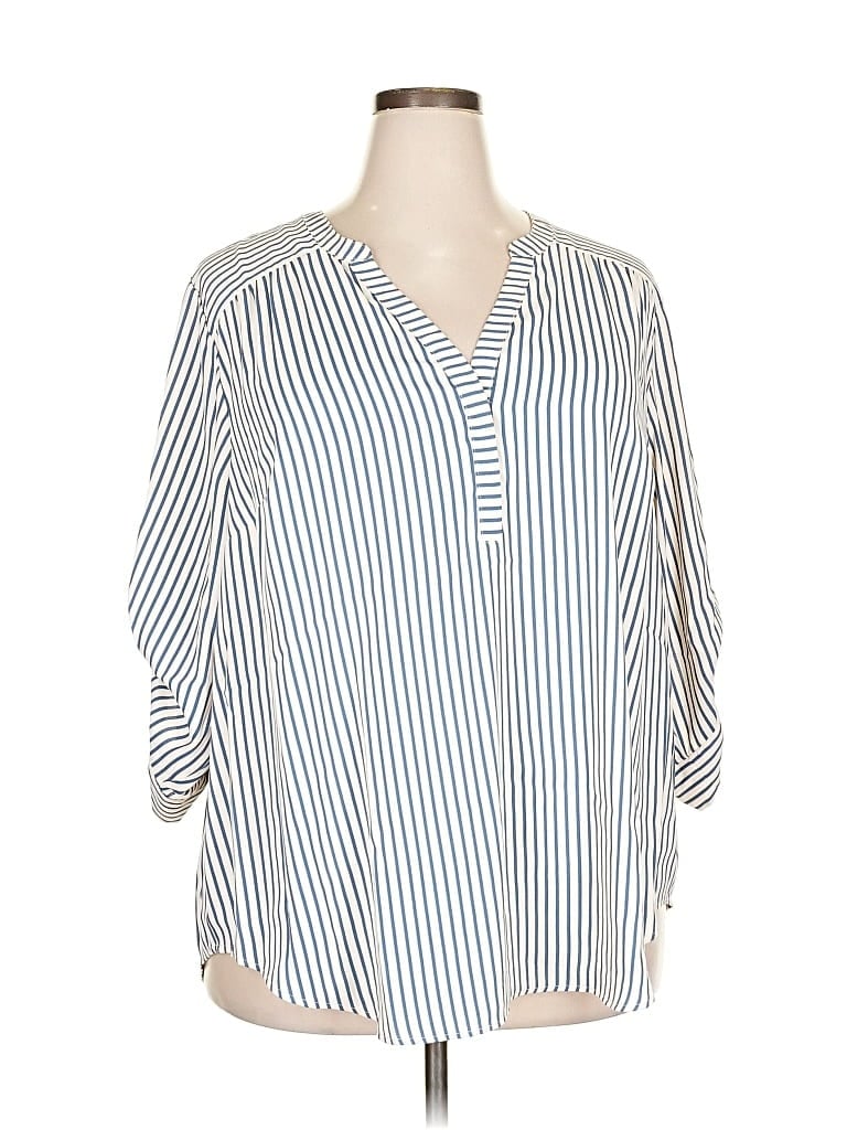 Pre-owned Torrid 3/4 Sleeve Blouse In Blue