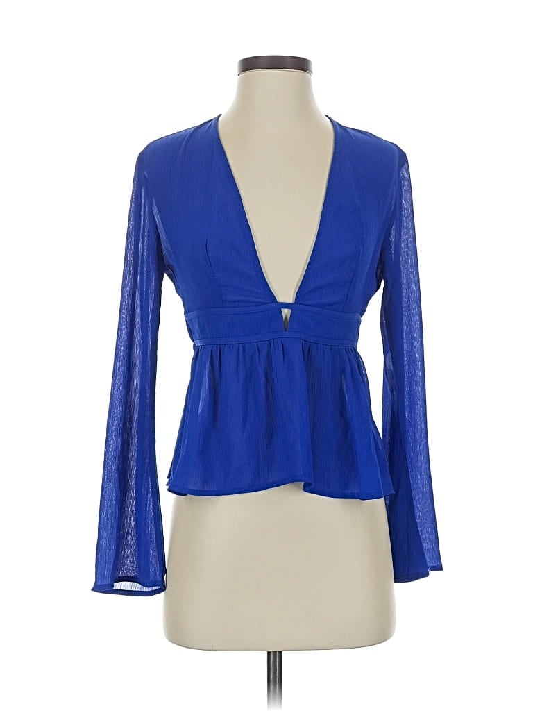 Pre-owned Urban Outfitters Long Sleeve Blouse In Blue